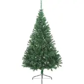 vidaXL Kunststof Voorverlichte Kerstboom met 300 LED Groen 240 cm PVC