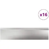 vidaXL Slakkenhekken 20 pcs 100 x 3,5 x 25 cm Roestvrij staal Zilver