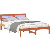 vidaXL Bedframe Wasbruin 120 x 190 cm Massief grenenhout
