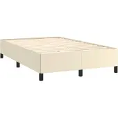 vidaXL Bedframe zonder matras 120x190 cm kunstleer crème