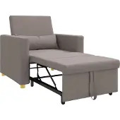 vidaXL Uittrekbare slaapbank eenpersoons Taupe Stof