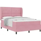 vidaXL Boxspring bed met hoofdeinde Roze 200 x 140 cm Fluweel