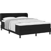 vidaXL Boxspringbed met hoofdeinde, zwart, 160 x 200 cm, gestoffeerd
