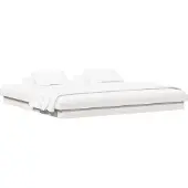vidaXL Bedframe Wit 200 x 200 cm Massief grenenhout