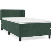 vidaXL Boxspring met matras fluweel donkergroen 160x220 cm
