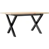 vidaXL Salontafel X-frame 80x50x40 cm massief grenenhout en staal