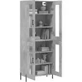 vidaXL Hoge kast 69,5x34x180 cm bewerkt hout betongrijs