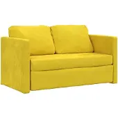 vidaXL Slaapbank vloermodel 2-in-1 122x204x55 cm fluweel donkergeel