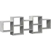 vidaXL Wandschap 129x18x42 cm bewerkt hout betongrijs