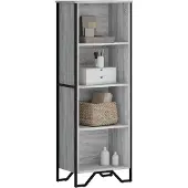 vidaXL Boekenkast 50x31x137,5 cm bewerkt hout grijs sonoma eikenkleur