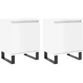 vidaXL Nachtkastjes 2 st 40x30x50 cm bewerkt hout hoogglans wit