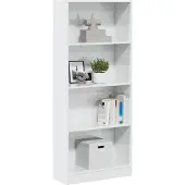 vidaXL Boekenkast 60x24x143 cm bewerkt hout hoogglans wit