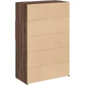 vidaXL Hoge kast 80x42,5x124 cm bewerkt hout bruin eikenkleurig