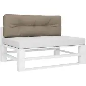 vidaXL Palletkussen 120x40x12 cm stof taupe