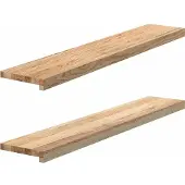 vidaXL Vensterbanken 2 st onbehandeld 110x20x2 cm massief eikenhout