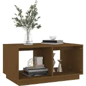 vidaXL Salontafel 80x50x40 cm massief grenenhout honingbruin