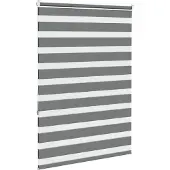 vidaXL Zebra rolgordijn 110x150 cm stofbreedte 105,9 cm donkergrijs