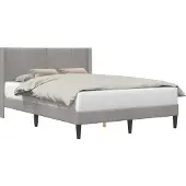 vidaXL Bedframe met hoofdeinde Lichtgrijs 140 x 200 cm Fluweel