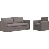 vidaXL Bankstel 2 st Taupe Stof