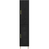 vidaXL Hoge kast, 2 stuks, zwart, eikenlook, 34,5 x 34 x 180 cm