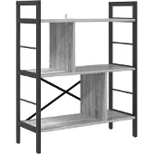 vidaXL Boekenplank 5-laags 75 x 30 x 91 cm Bewerkt hout Grijs Sonoma