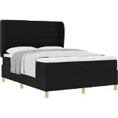 vidaXL Boxspring bed met matras met hoofdeinde Zwart 200 x 160 cm Stof