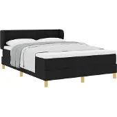 vidaXL Boxspringbed met matras, zwart, 160 x 200 cm, gestoffeerd