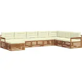 vidaXL Buiten bank set 8 st Natuurlijk en Crème Massief Acacia Hout