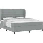 vidaXL Boxspring bed met matras Lichtgrijs 180 x 200 cm Stof