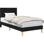 vidaXL Bedframe met hoofdeinde Zwart 80 x 200 cm Stof