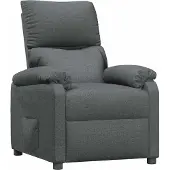 vidaXL Fauteuil verstelbaar stof donkergrijs