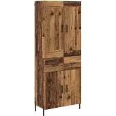vidaXL Hoge kast, 2 stuks, gerecycled hout, 69,5 x 34 x 180 cm, houtvezel