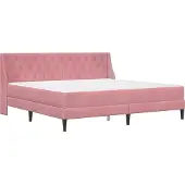 vidaXL Bedframe met matras met matras Roze 200 x 200 cm Fluweel