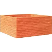 vidaXL Plantenbak 100x100x46 cm massief grenenhout wasbruin