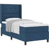 vidaXL Boxspring bed met kussen met hoofdeinde Blauw 200 x 80 cm Stof