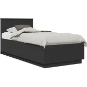 vidaXL Bedframe met hoofdeinde Zwart 70 x 190 cm Bewerkt hout