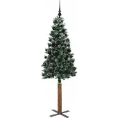 vidaXL Slanke Kerstboom Groen 180 cm PVC en massief dennenhout