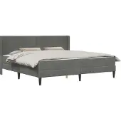 vidaXL Bedframe met matras Donkergrijs 200 x 200 cm Fluweel