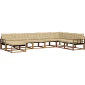 vidaXL Buiten bank set 8 st Natuurlijk en Beige Massief Acacia Hout