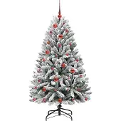 vidaXL Kunstkerstboom met 150 LED Groen en Wit 150 cm PVC en Metalen