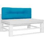 vidaXL Palletkussen 120x40x12 cm stof lichtblauw