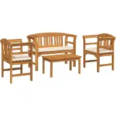 vidaXL Tuinrozen loungeset 4 st Massief Acacia Hout