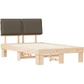 vidaXL Bedframe met Gevoerde Hoofdbord Taupe 120 x 200 cm