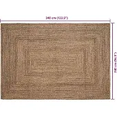 vidaXL Vloerkleden Naturel en Zwart 240 x 340 cm Jute