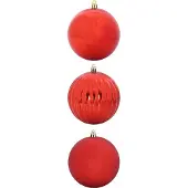 vidaXL Kerstbal Set XXL 3 pcs Rood Ø 25 cm Kunststof LED's