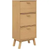 vidaXL Schoenenkast OLDEN 55x35x120 cm grenenhout bruin