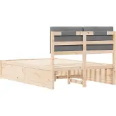 vidaXL Bedframe met Gevoerde Hoofdbord Lichtgrijs 120 x 200 cm