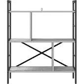 vidaXL Boekenplank 5-laags 75 x 30 x 91 cm Bewerkt hout Grijs Sonoma
