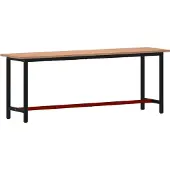 vidaXL Werkbank 220x55x81,5 cm massief beukenhout en metaal