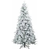 vidaXL Kunstkerstboom met Scharnier en Sneeuw Vilt Wit 210 cm